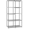 imageSONGMICS Portable Closet Clothes Storage Organizer with 6 Shelves 1 Clothes Hanging Rail NonWoven Fabric Closet Metal Frame Herringbone Pattern 346 x 177 x 661 Inches Black URYG084B22Grey
