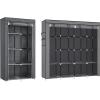 imageSONGMICS 2Column Wardrobe Closet and 4Column Wardrobe Closet Bundle 4 Hanging Rods and Shelves Large Capacity for Bedroom Living Room NonWoven Fabric Metal Frame Gray URYG094G02 and URYG84GY