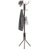 imageSONGMICS Coat Rack Freestanding Metal Coat Rack Stand with 12 Hooks and 3 Legs Coat Tree Coffee Brown URCR18Z