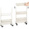 imageSONGMICS Slim Storage Cart SlideOut Trolley 3Tier Rolling Cart with Wire Baskets Space Saving Easy Assembly for Kitchen Bathroom Living Room Small Spaces Black UBSC066B01White