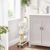 imageSONGMICS Slim Storage Cart SlideOut Trolley 3Tier Rolling Cart with Wire Baskets Space Saving Easy Assembly for Kitchen Bathroom Living Room Small Spaces Black UBSC066B01White