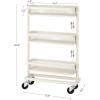 imageSONGMICS Slim Storage Cart SlideOut Trolley 3Tier Rolling Cart with Wire Baskets Space Saving Easy Assembly for Kitchen Bathroom Living Room Small Spaces Black UBSC066B01White