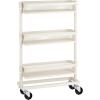 imageSONGMICS Slim Storage Cart SlideOut Trolley 3Tier Rolling Cart with Wire Baskets Space Saving Easy Assembly for Kitchen Bathroom Living Room Small Spaces Black UBSC066B01White