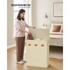 imageSONGMICS 422 Gallon 160 L Laundry Hamper 3Compartment Laundry Basket Sorter with Lid Labels Removable Liner Bags for Bedroom Ink Black URLH013B01Cream White