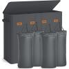 imageSONGMICS 422 Gallon 160 L Laundry Hamper 3Compartment Laundry Basket Sorter with Lid Labels Removable Liner Bags for Bedroom Ink Black URLH013B01Dark Gray