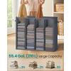 imageSONGMICS 422 Gallon 160 L Laundry Hamper 3Compartment Laundry Basket Sorter with Lid Labels Removable Liner Bags for Bedroom Ink Black URLH013B01Dark Gray