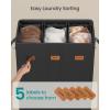 imageSONGMICS 422 Gallon 160 L Laundry Hamper 3Compartment Laundry Basket Sorter with Lid Labels Removable Liner Bags for Bedroom Ink Black URLH013B01Ink Black