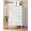 imageSONGMICS Dresser for Bedroom Chest of Drawers Steel MDF 3 NonWoven Fabric Drawers Storage Organizer Unit Closet Entryway Ink Black and Ebony Black ULGS313B01SCloud White  Snow White
