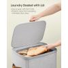 imageSONGMICS Laundry Basket 264 Gal Laundry Hamper Easy Assembly with Lid and Handles Removable Liner 165 x 126 x 295 Inches Cappuccino Beige ULCB811LH01Dove Gray