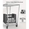 imageSONGMICS Laundry Basket with Wheels 2Section Laundry Sorter 502 Gallons 190 L Rolling Hamper with Removable Bags HeavyDuty Steel Frame Cream White URLS009W01Cream White