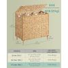 imageSONGMICS Laundry Hamper 2 Sections 343 Gal 130 L Handwoven Water Hyacinth Wicker Laundry Basket with Lid Natural Material Removable Machine Washable Liners Handles Natural ULCB202Y01Natural