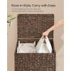 imageSONGMICS Laundry Hamper 2 Sections 343 Gal 130 L Handwoven Water Hyacinth Wicker Laundry Basket with Lid Natural Material Removable Machine Washable Liners Handles Natural ULCB202Y01Espresso