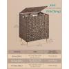imageSONGMICS Laundry Hamper 2 Sections 343 Gal 130 L Handwoven Water Hyacinth Wicker Laundry Basket with Lid Natural Material Removable Machine Washable Liners Handles Natural ULCB202Y01Espresso