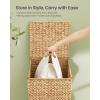 imageSONGMICS Laundry Hamper 2 Sections 343 Gal 130 L Handwoven Water Hyacinth Wicker Laundry Basket with Lid Natural Material Removable Machine Washable Liners Handles Natural ULCB202Y01Natural