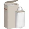 imageSONGMICS Laundry Basket 264 Gal Laundry Hamper Easy Assembly with Lid and Handles Removable Liner 165 x 126 x 295 Inches Cappuccino Beige ULCB811LH01Cappuccino Beige