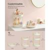 imageSONGMICS Makeup Organizer 3Tier Round Rotating Skincare Organizer Countertop Customizable Toiletries Vanity Organizer Lazy Susan Christmas Gift Cloud White UJKA011W01Cloud White