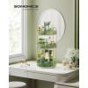 imageSONGMICS Makeup Organizer 3Tier Round Rotating Skincare Organizer Countertop Customizable Toiletries Vanity Organizer Lazy Susan Christmas Gift Cloud White UJKA011W01Pale Green