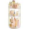 imageSONGMICS Makeup Organizer 3Tier Round Rotating Skincare Organizer Countertop Customizable Toiletries Vanity Organizer Lazy Susan Christmas Gift Cloud White UJKA011W01Transparent