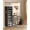 imageSONGMICS 10Tier Shoe Rack Shoe Storage Cabinet with Dustproof Cover FreeStanding Storage Organizer for Closet Entryway Hold 20 Pairs of Shoes for Sneakers High Heels Gray URXJ034GN02Black