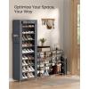 imageSONGMICS 10Tier Shoe Rack Shoe Storage Cabinet with Dustproof Cover FreeStanding Storage Organizer for Closet Entryway Hold 20 Pairs of Shoes for Sneakers High Heels Gray URXJ034GN02Grey