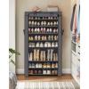 imageSONGMICS 10Tier Shoe Rack Shoe Storage Cabinet with Dustproof Cover FreeStanding Storage Organizer for Closet Entryway Hold 20 Pairs of Shoes for Sneakers High Heels Gray URXJ034GN02Grey