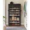 imageSONGMICS 10Tier Shoe Rack Shoe Storage Cabinet with Dustproof Cover FreeStanding Storage Organizer for Closet Entryway Hold 20 Pairs of Shoes for Sneakers High Heels Gray URXJ034GN02Black