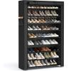 imageSONGMICS 10Tier Shoe Rack Shoe Storage Cabinet with Dustproof Cover FreeStanding Storage Organizer for Closet Entryway Hold 20 Pairs of Shoes for Sneakers High Heels Gray URXJ034GN02Black
