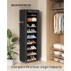 imageSONGMICS 10Tier Shoe Rack Shoe Storage Cabinet with Dustproof Cover FreeStanding Storage Organizer for Closet Entryway Hold 20 Pairs of Shoes for Sneakers High Heels Gray URXJ034GN02Black