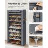 imageSONGMICS 10Tier Shoe Rack Shoe Storage Cabinet with Dustproof Cover FreeStanding Storage Organizer for Closet Entryway Hold 20 Pairs of Shoes for Sneakers High Heels Gray URXJ034GN02Grey