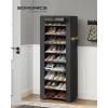 imageSONGMICS 10Tier Shoe Rack Shoe Storage Cabinet with Dustproof Cover FreeStanding Storage Organizer for Closet Entryway Hold 20 Pairs of Shoes for Sneakers High Heels Gray URXJ034GN02Black