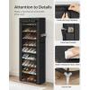 imageSONGMICS 10Tier Shoe Rack Shoe Storage Cabinet with Dustproof Cover FreeStanding Storage Organizer for Closet Entryway Hold 20 Pairs of Shoes for Sneakers High Heels Gray URXJ034GN02Black