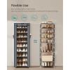 imageSONGMICS 10Tier Shoe Rack Shoe Storage Cabinet with Dustproof Cover FreeStanding Storage Organizer for Closet Entryway Hold 20 Pairs of Shoes for Sneakers High Heels Gray URXJ034GN02Grey