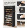 imageSONGMICS 10Tier Shoe Rack Shoe Storage Cabinet with Dustproof Cover FreeStanding Storage Organizer for Closet Entryway Hold 20 Pairs of Shoes for Sneakers High Heels Gray URXJ034GN02Black