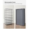 imageSONGMICS 10Tier Shoe Rack Shoe Storage Cabinet with Dustproof Cover FreeStanding Storage Organizer for Closet Entryway Hold 20 Pairs of Shoes for Sneakers High Heels Gray URXJ034GN02Grey