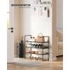 imageSONGMICS 3Tier Shoe Rack Shoe Storage for Hallway Closet Slim and SpaceSaving Metal Frame NonWoven Fabric Shelves Black ULSH043BH01