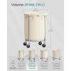 imageSONGMICS 635Gallon 240 L Laundry Basket with Wheels Rolling Round HeavyDuty Laundry Hamper Cart with Steel Frame and Removable Bag 2 Locking Wheels Cream White and Metallic Silver URLS012W01Cream White  Metallic Silver