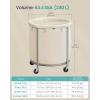 imageSONGMICS 635Gallon 240 L Laundry Basket with Wheels Rolling Round HeavyDuty Laundry Hamper Cart with Steel Frame and Removable Bag 2 Locking Wheels Cream White and Metallic Silver URLS012W01Cream White  Metallic Silver