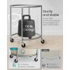 imageSONGMICS 635Gallon 240 L Laundry Basket with Wheels Rolling Round HeavyDuty Laundry Hamper Cart with Steel Frame and Removable Bag 2 Locking Wheels Cream White and Metallic Silver URLS012W01Cream White  Metallic Silver