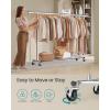imageSONGMICS Clothes Rack with Wheels HeavyDuty Clothing Rack for Hanging Clothes Portable 177 x 63787 x 636 Inches with Extendable Rail 330 lb Load Capacity Silver UHSR175E01Silver