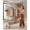 imageSONGMICS Clothes Rack with Wheels HeavyDuty Clothing Rack for Hanging Clothes Portable 177 x 63787 x 636 Inches with Extendable Rail 330 lb Load Capacity Silver UHSR175E01Silver