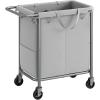 imageSONGMICS Laundry Basket with Wheels 4Section Rolling Laundry Hamper 686 Gallons 260 L Removable Liner Steel Frame with Handle 433 x 154 x 319 Inches Cream White URLS014W01Dove Grey