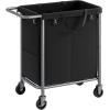 imageSONGMICS Laundry Basket with Wheels 4Section Rolling Laundry Hamper 686 Gallons 260 L Removable Liner Steel Frame with Handle 433 x 154 x 319 Inches Cream White URLS014W01Ink Black