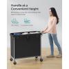 imageSONGMICS Laundry Basket with Wheels 4Section Rolling Laundry Hamper 686 Gallons 260 L Removable Liner Steel Frame with Handle 433 x 154 x 319 Inches Cream White URLS014W01Ink Black