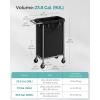 imageSONGMICS Laundry Basket with Wheels 4Section Rolling Laundry Hamper 686 Gallons 260 L Removable Liner Steel Frame with Handle 433 x 154 x 319 Inches Cream White URLS014W01Ink Black