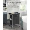 imageSONGMICS Laundry Basket with Wheels 4Section Rolling Laundry Hamper 686 Gallons 260 L Removable Liner Steel Frame with Handle 433 x 154 x 319 Inches Cream White URLS014W01Ink Black
