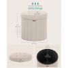 imageSONGMICS Mazie Collection  Round Storage Ottoman Folding Footrest Stool with Removable Lid Easy Assembly Teddy Fleece Vanity Stool for Bedroom Living Room Entryway Cream White ULSF606W01Cappuccino Beige