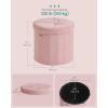 imageSONGMICS Mazie Collection  Round Storage Ottoman Folding Footrest Stool with Removable Lid Easy Assembly Teddy Fleece Vanity Stool for Bedroom Living Room Entryway Cream White ULSF606W01Jelly Pink