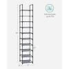 imageSONGMICS Shoe Rack 10Tier Shoe Shelf Shoe Storage Organizer 11 x 327 x 68 Inches Metal Frame NonWoven Fabric Shelves for Entryway Bedroom Black ULSH110BH01Grey