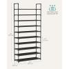imageSONGMICS Shoe Rack 10Tier Shoe Shelf Shoe Storage Organizer 11 x 327 x 68 Inches Metal Frame NonWoven Fabric Shelves for Entryway Bedroom Black ULSH110BH01Black
