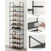 imageSONGMICS Shoe Rack 10Tier Shoe Shelf Shoe Storage Organizer 11 x 327 x 68 Inches Metal Frame NonWoven Fabric Shelves for Entryway Bedroom Black ULSH110BH01Black